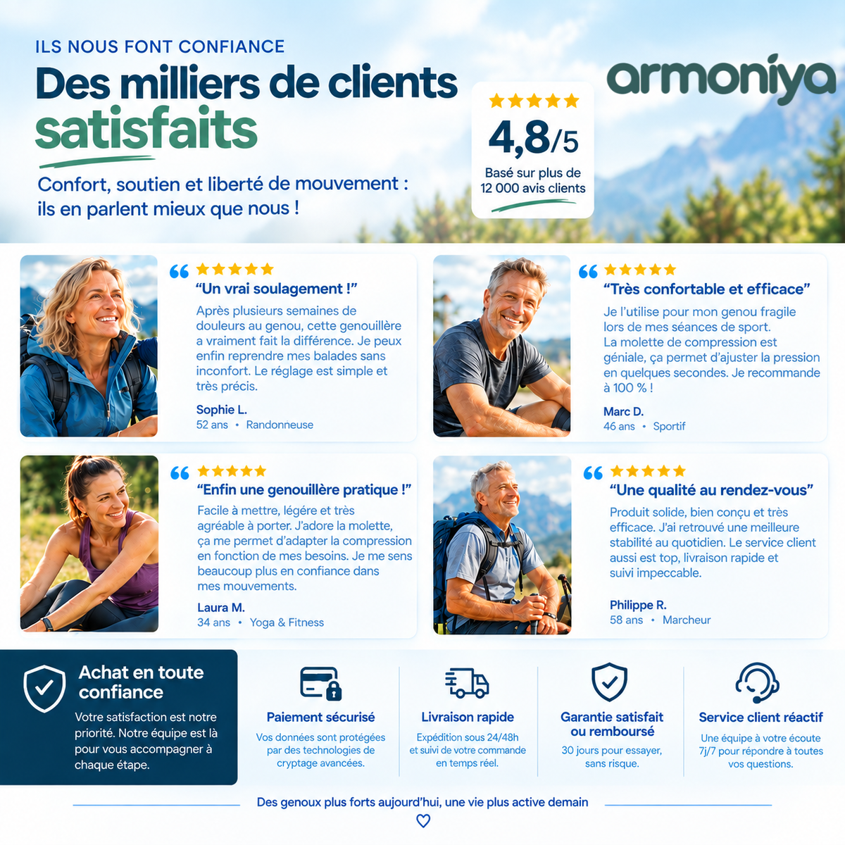 Armoniya Pro | Genouillère de soutien articulaire
